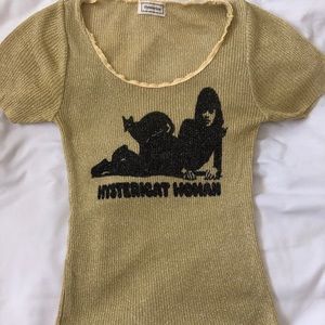 Hysteric Glamour/Hysterics Lurex Scoop-Neck Tee